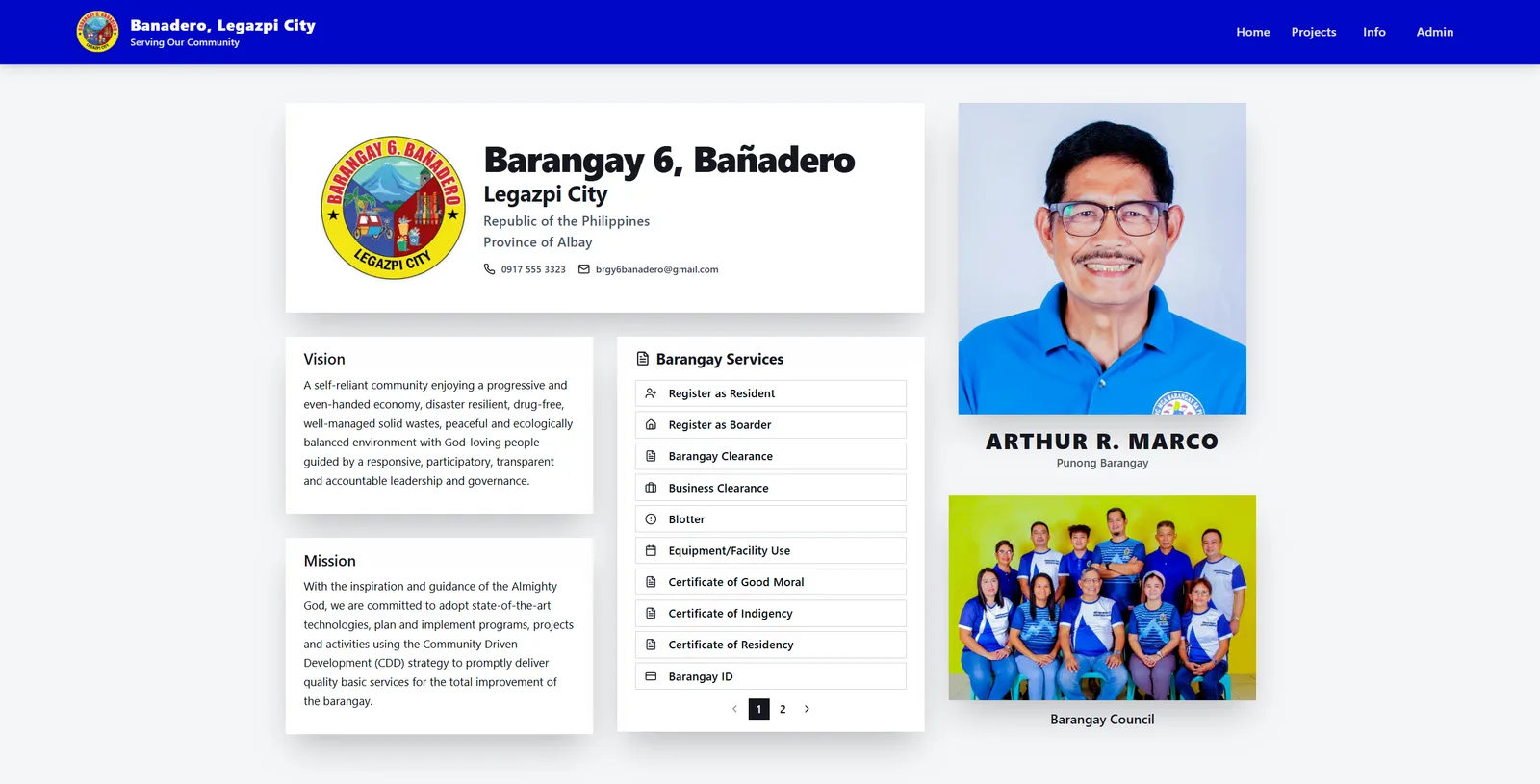 Barangay 6 — Bañadero, Legazpi City — barangay portal running on ByteBento BOS